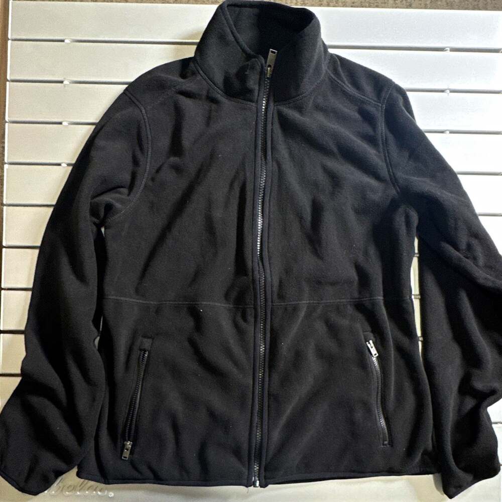 32 Degrees Heat Women’s Black Fleece Jacket Full Zip Stand-Up Collar Pockets S